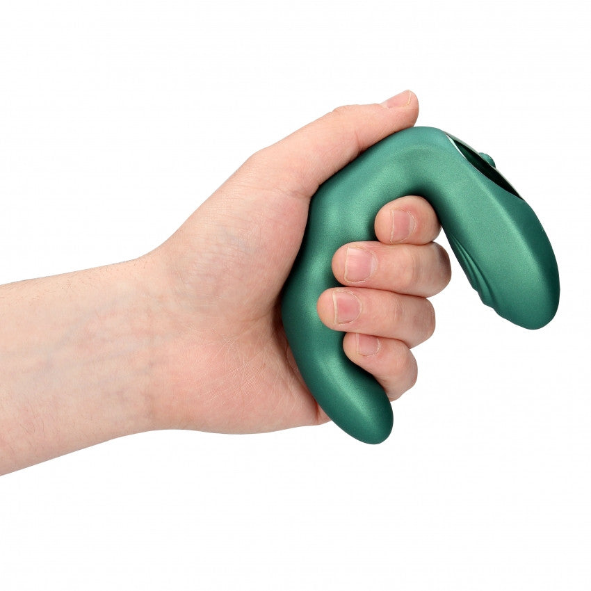 Anal prostate vibrator Bent Vibrating Prostate Massager with Remote Control Metallic Green