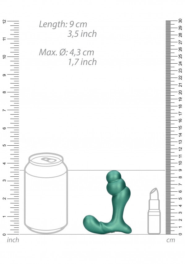 Anal prostate vibrator Stacked Vibrating Prostate Massager with Remote Control Metallic Green