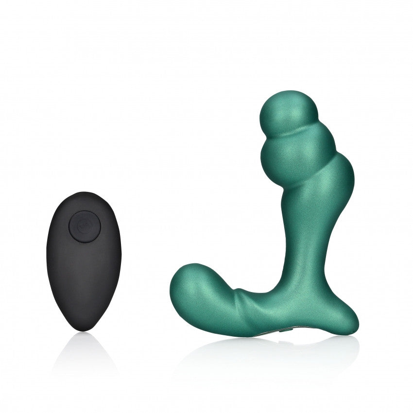 Anal prostate vibrator Stacked Vibrating Prostate Massager with Remote Control Metallic Green