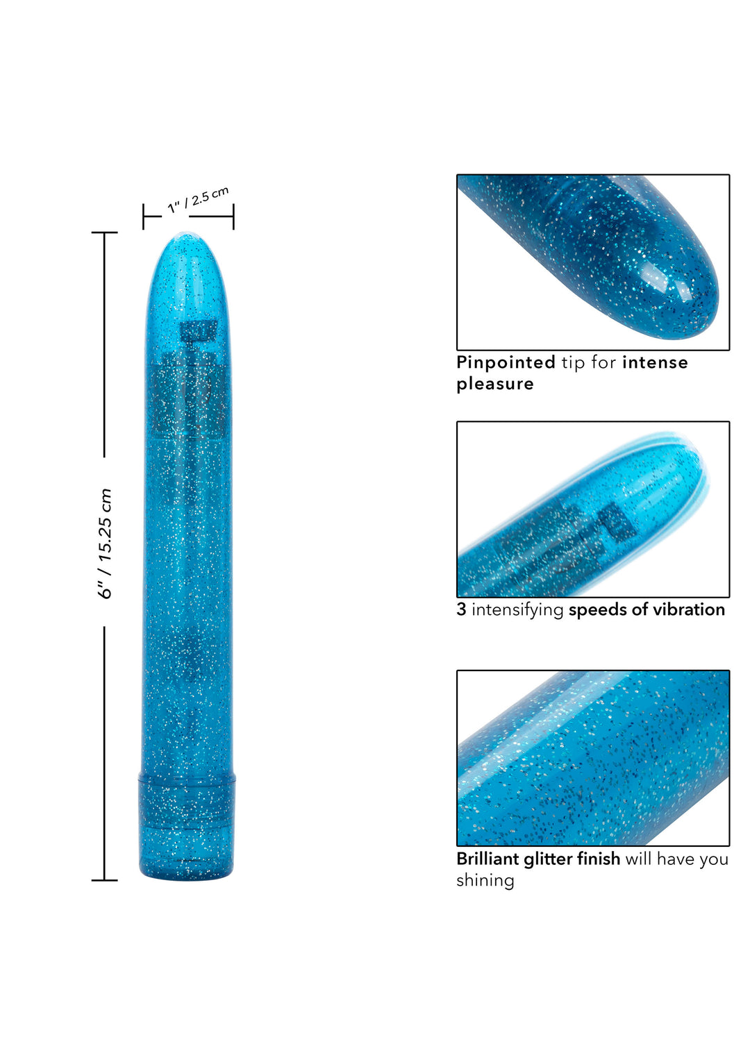 Classic blue Sparkle Slim Vibe vibrator