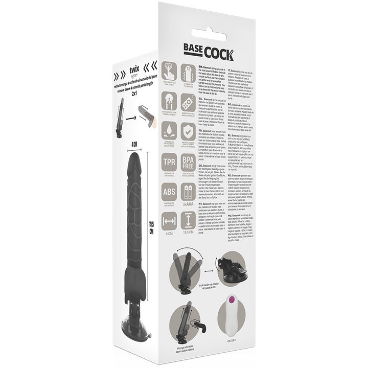 BaseCock 2 in 1 Guaina per pene Black - 19,5cm