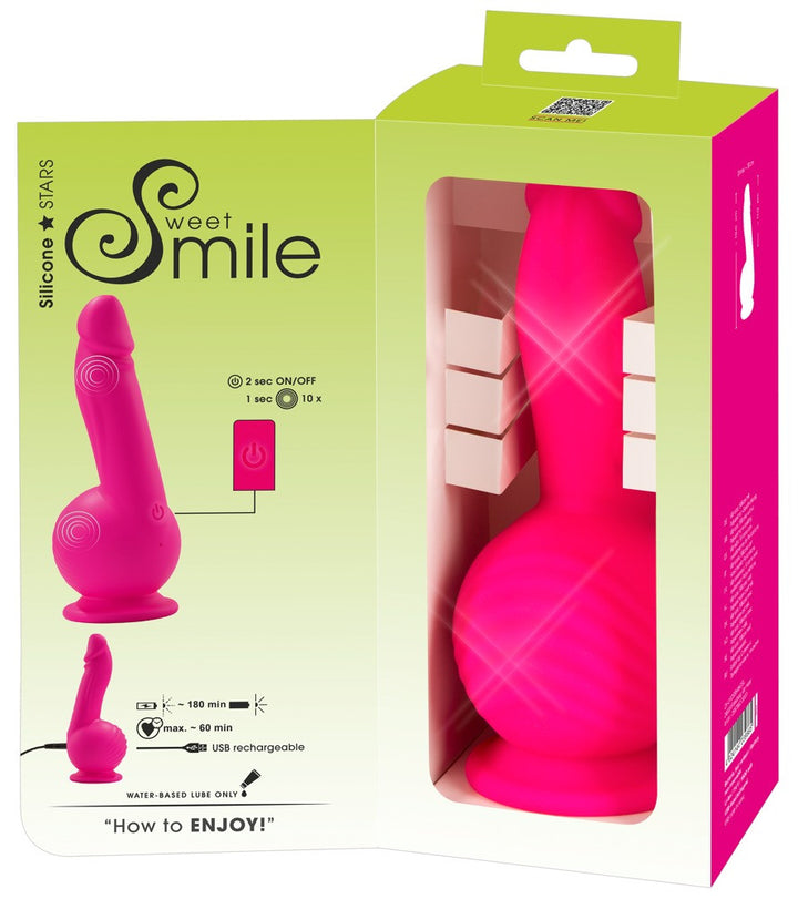 Vibrator with suction cup Powerful Vibrator Pink - 19cm