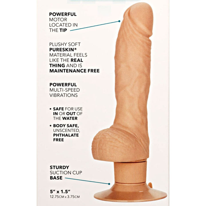 Realistic Brown Shower Stud Waterproof Vibrator - 12.7 cm