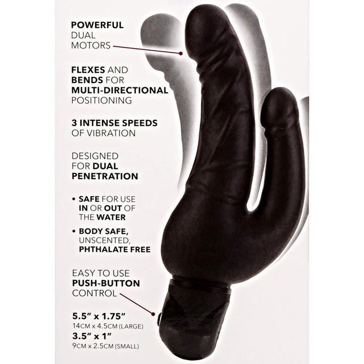 Double stud black dual motors vibrator