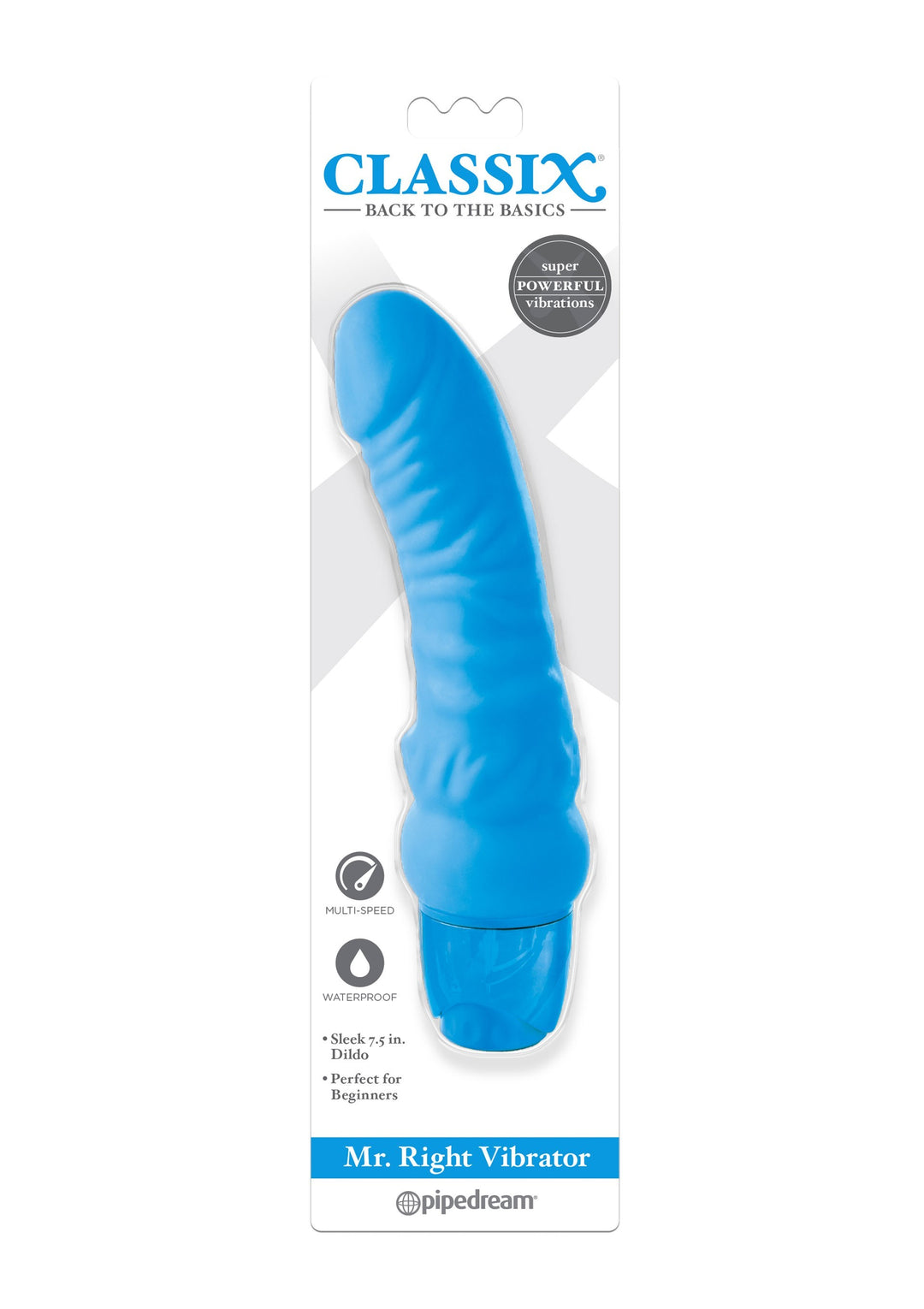 Mr Right Vibrator Classix Azzurro - 19cm