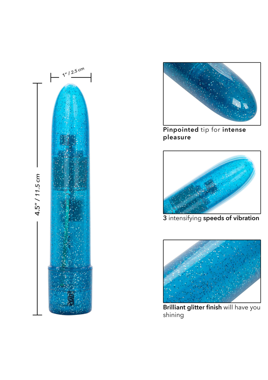 Blue Sparkle Mini Vibe - 11.5cm