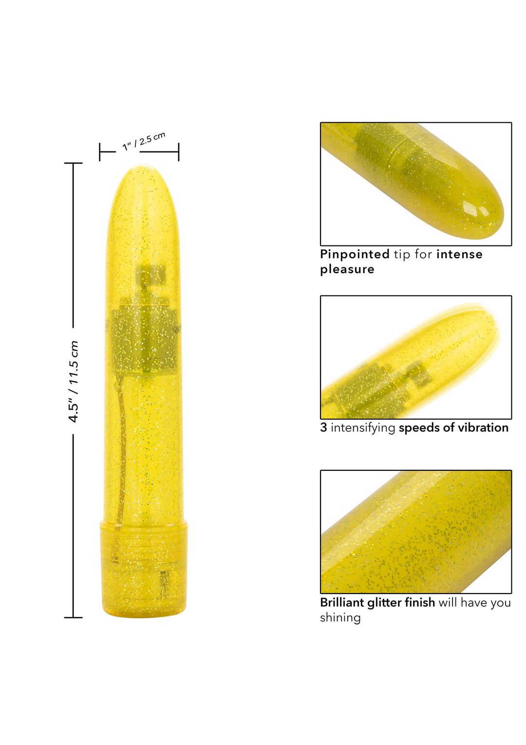 Yellow Sparkle Mini Vibe - 11.5cm