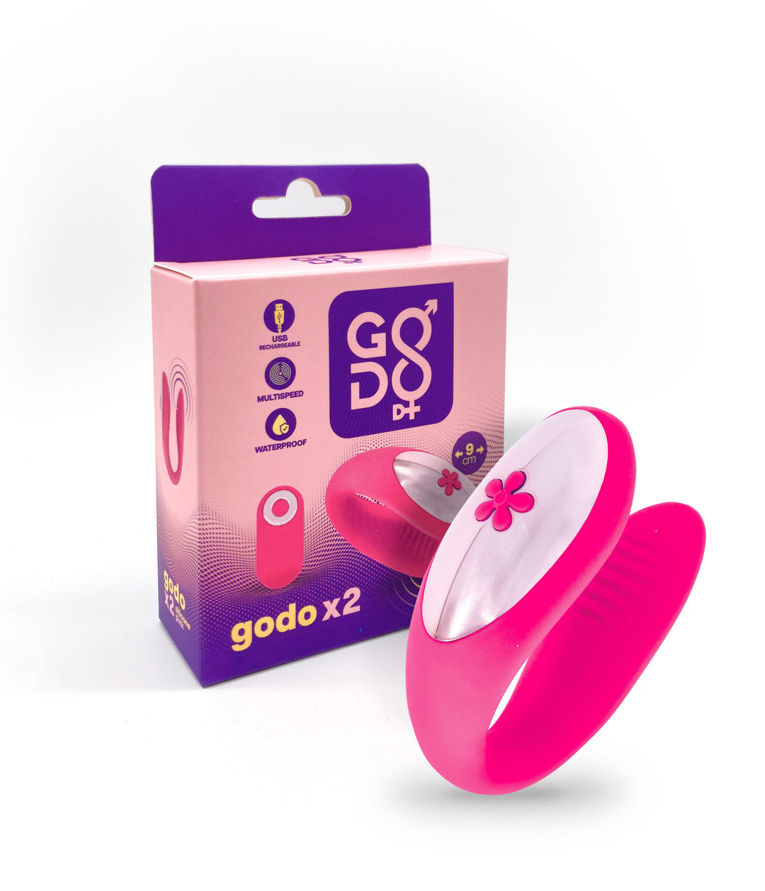 vibrator for couples godo X 2 silicone pink GODO DI +