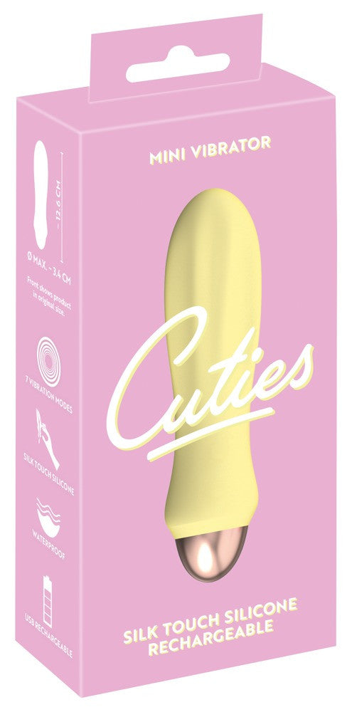 Small vibrator in realistic vaginal silicone Cuties 2.0 Yellow