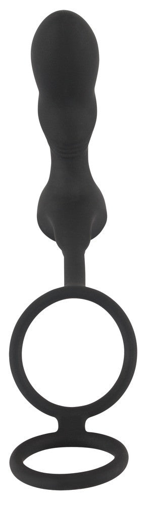 Vibratore prostata con anello fallico doppio Double Ring & Plug with vibration