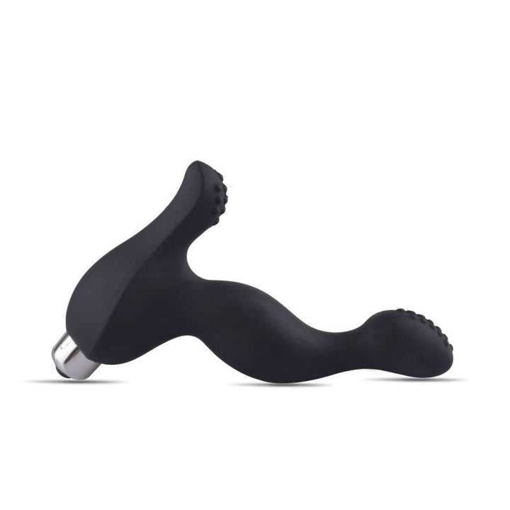 Black prostate vibrator vibrating dildo phallus stimulator for men in silicone