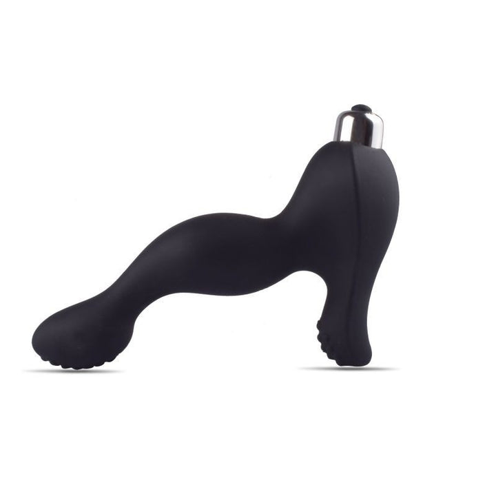 Black prostate vibrator vibrating dildo phallus stimulator for men in silicone