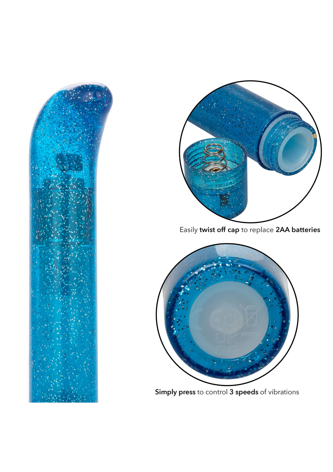Blu Sparkle Slim G-vibe - 15cm