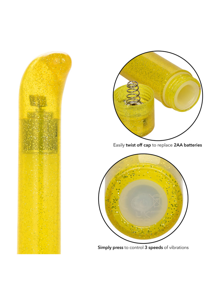 Yellow Sparkle Slim G-vibe - 15cm