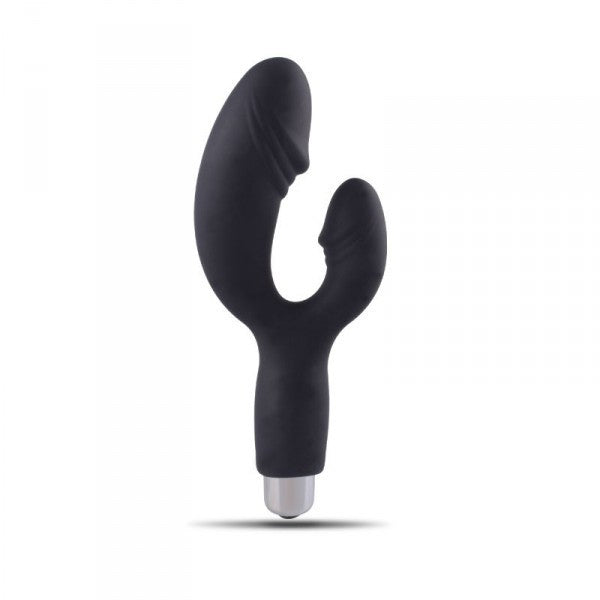 Realistic double black dildo vibrator vaginal vibrating penis for G-spot in silicone
