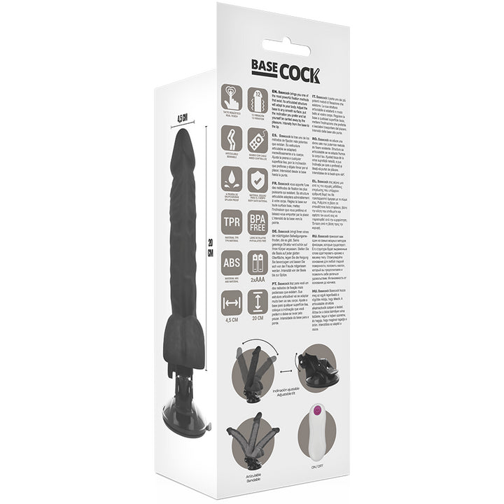 Foldable realistic vibrator with basecock remote control suction cup