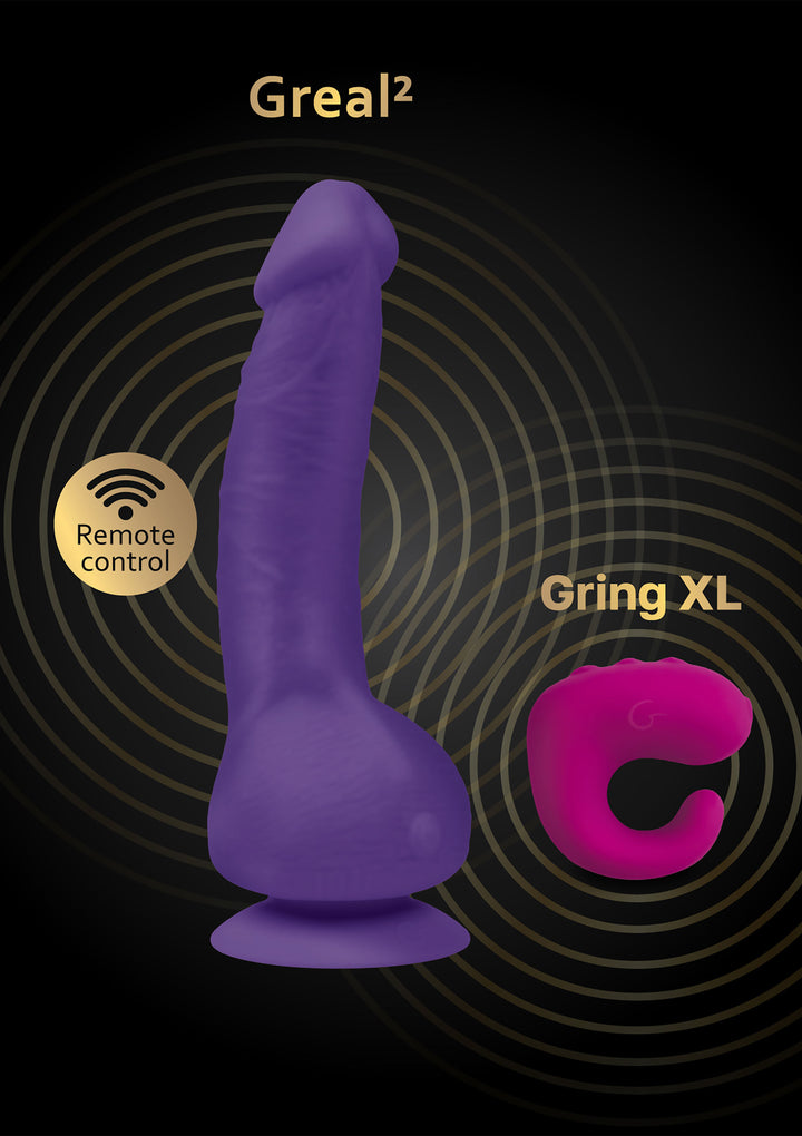 G-Real purple realistic vibrator - 22 cm