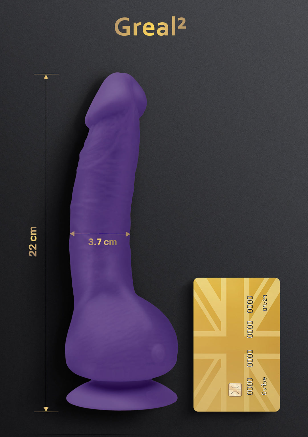 G-Real purple realistic vibrator - 22 cm