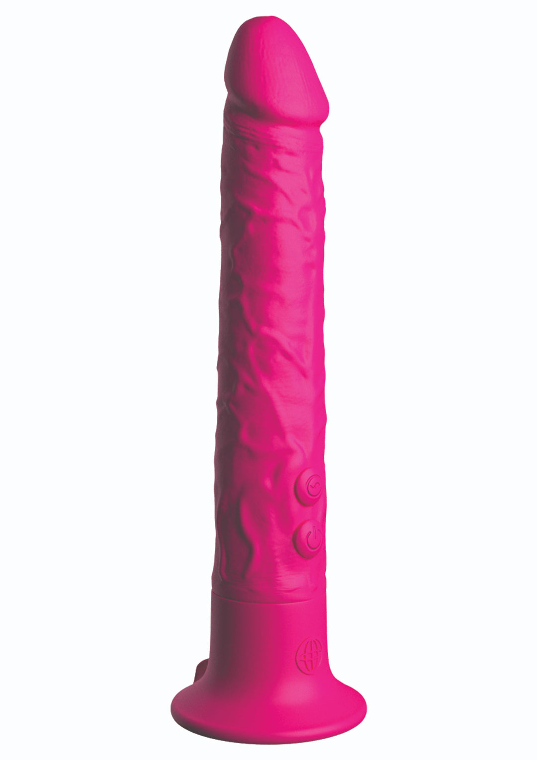 Realistic wearable vibrator with suction cup Wall Banger Fuchsia - 19.5 cm