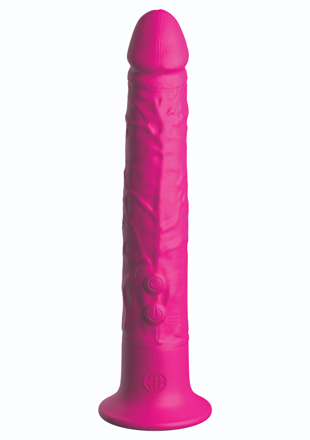 Realistic wearable vibrator with suction cup Wall Banger Fuchsia - 19.5 cm