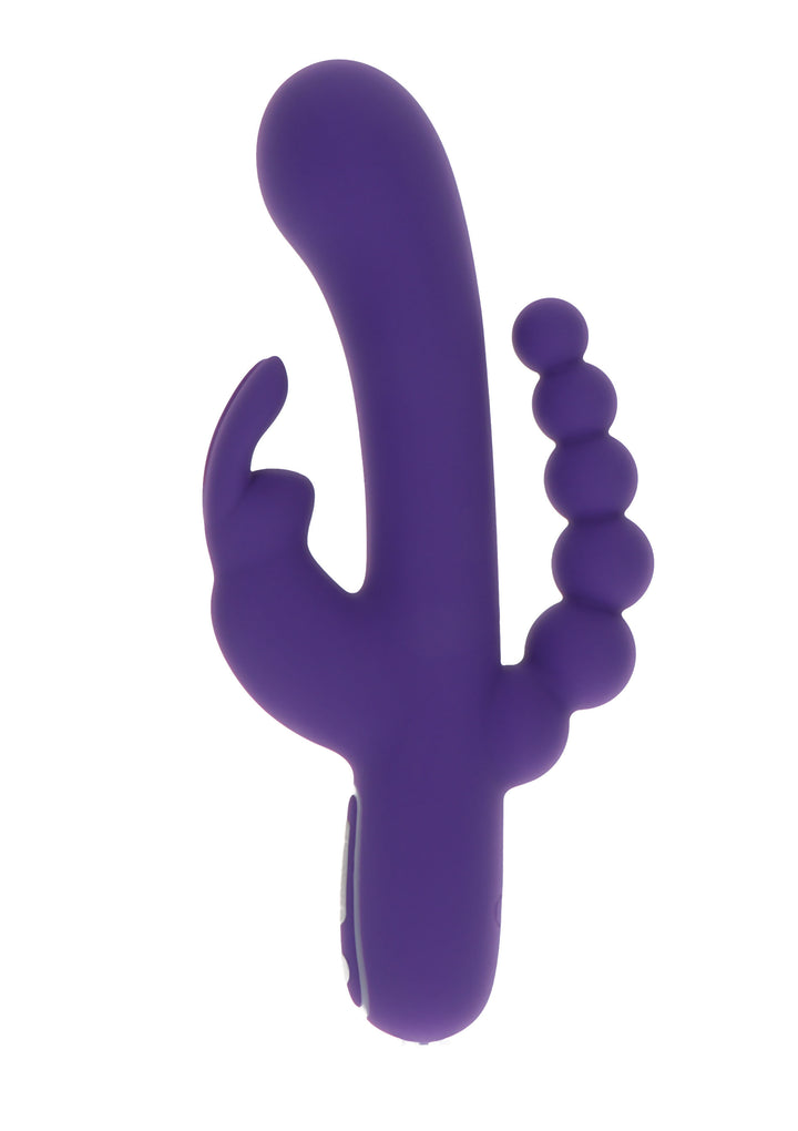 Silicone clitoris anal vaginal stimulator triple vibrator