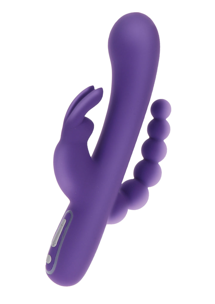 Silicone clitoris anal vaginal stimulator triple vibrator