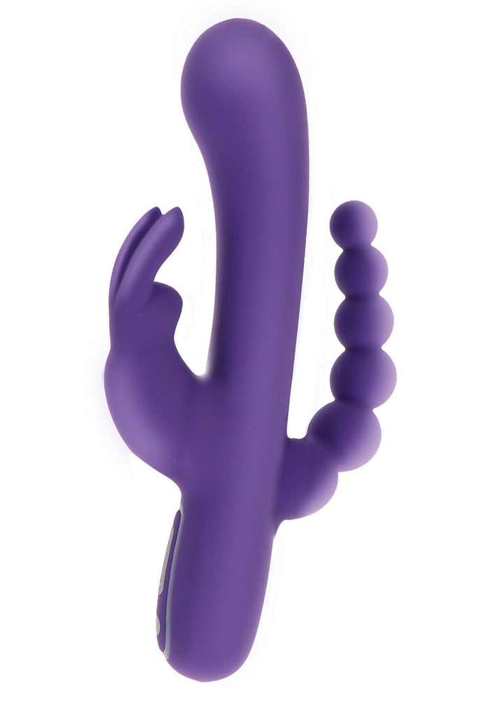 Silicone clitoris anal vaginal stimulator triple vibrator