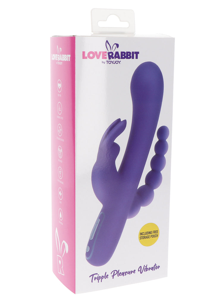 Silicone clitoris anal vaginal stimulator triple vibrator