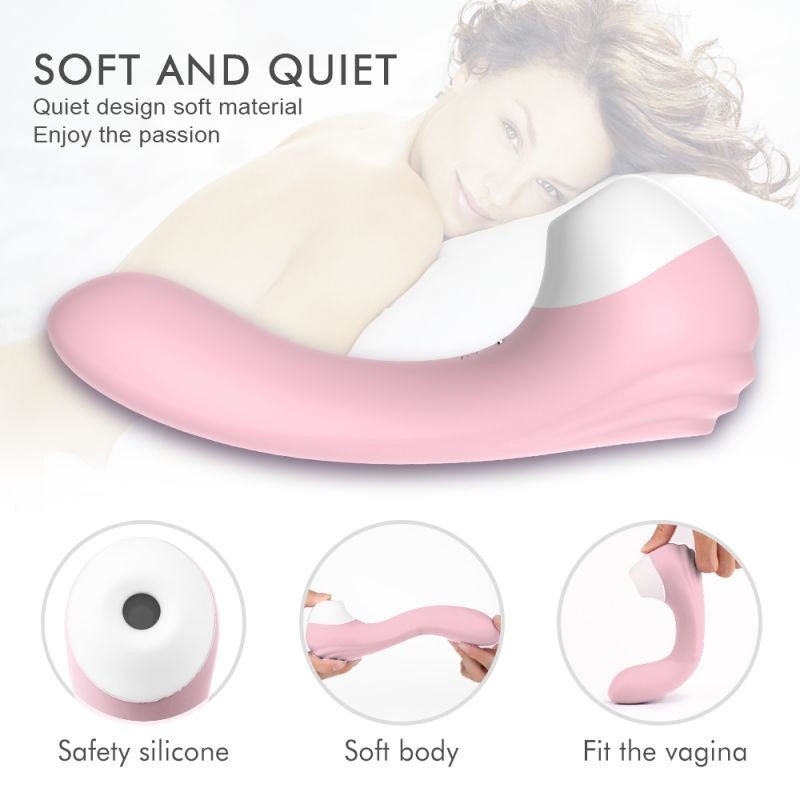 Anal vaginal vibrator with clitoral sucker Clitoral stimulator Pink Obsession