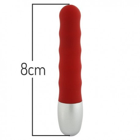 Red mini phallus vibrating clitoral stimulator anal vaginal vibrator