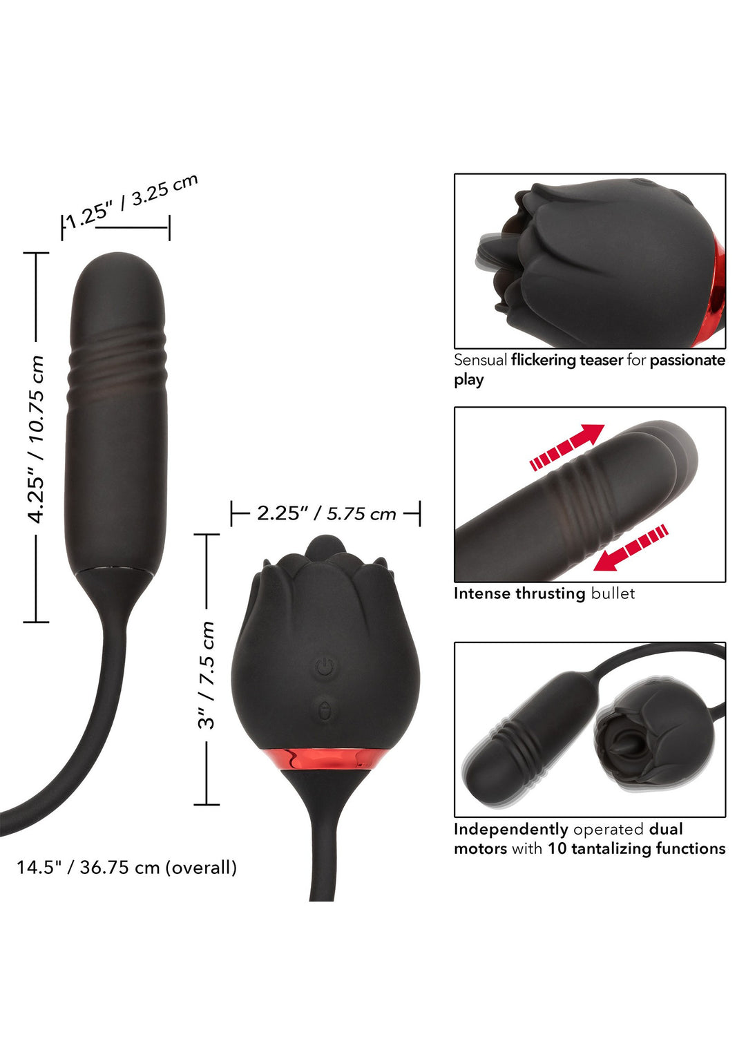 French Kiss Elite Romeo vaginal vibrator stimulates clitoris