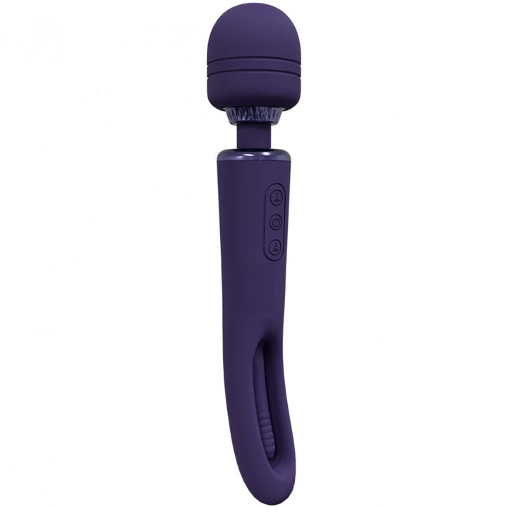 Kiku Double Ended Wand Vibrator with Innovative G-Spot Flapping Stimulator Purple