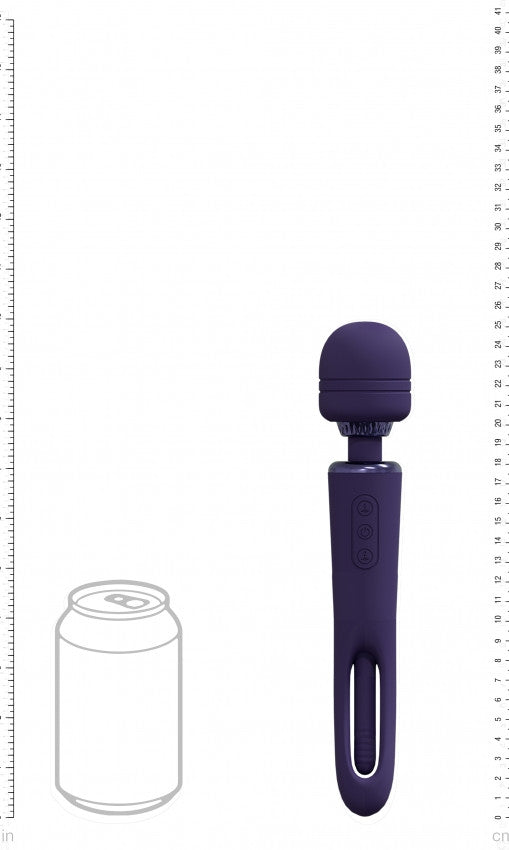 Kiku Double Ended Wand Vibrator with Innovative G-Spot Flapping Stimulator Purple